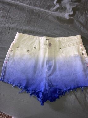 PINK Victoria's Secret White to Blue Ombre Denim Shorts